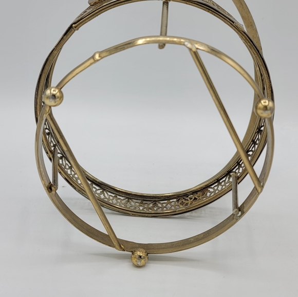 Libbey Starlight Golden Foliage Ice Bucket Metal Carrier Mid-Century Modern Vtg - Picture 4 of 16